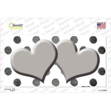 Gray White Dots Hearts Oil Rubbed Novelty Sticker Decal