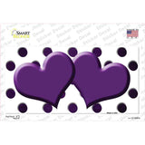 Purple White Dots Hearts Oil Rubbed Novelty Sticker Decal