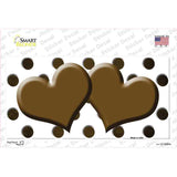 Brown White Dots Hearts Oil Rubbed Novelty Sticker Decal