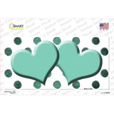 Mint White Dots Hearts Oil Rubbed Novelty Sticker Decal