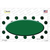 Green White Dots Oval Oil Rubbed Novelty Sticker Decal