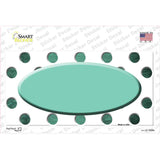 Mint White Dots Oval Oil Rubbed Novelty Sticker Decal
