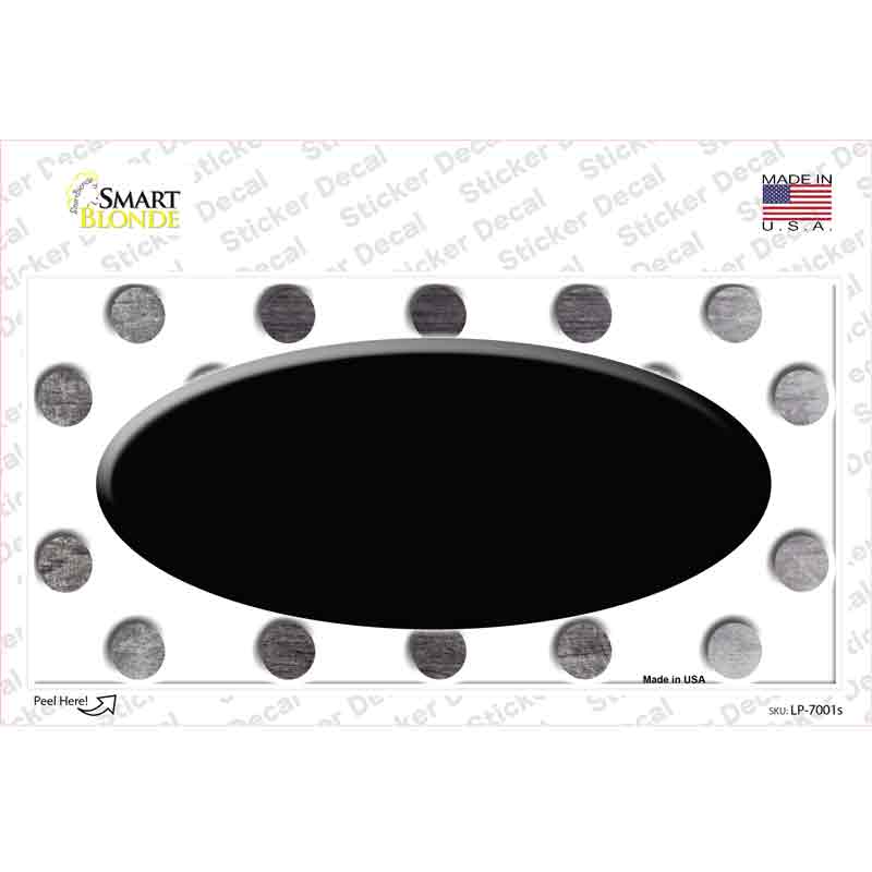 Black White Dots Oval Oil Rubbed Novelty Sticker Decal