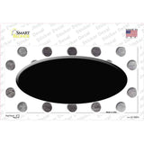 Black White Dots Oval Oil Rubbed Novelty Sticker Decal