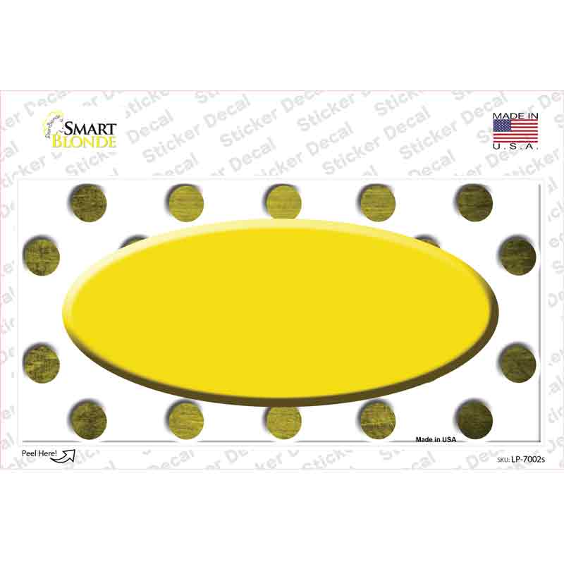 Yellow White Dots Oval Oil Rubbed Novelty Sticker Decal