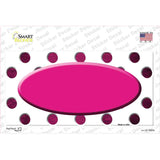 Pink White Dots Oval Oil Rubbed Novelty Sticker Decal