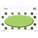 Lime Green White Dots Oval Oil Rubbed Novelty Sticker Decal