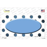 Light Blue White Dots Oval Oil Rubbed Novelty Sticker Decal