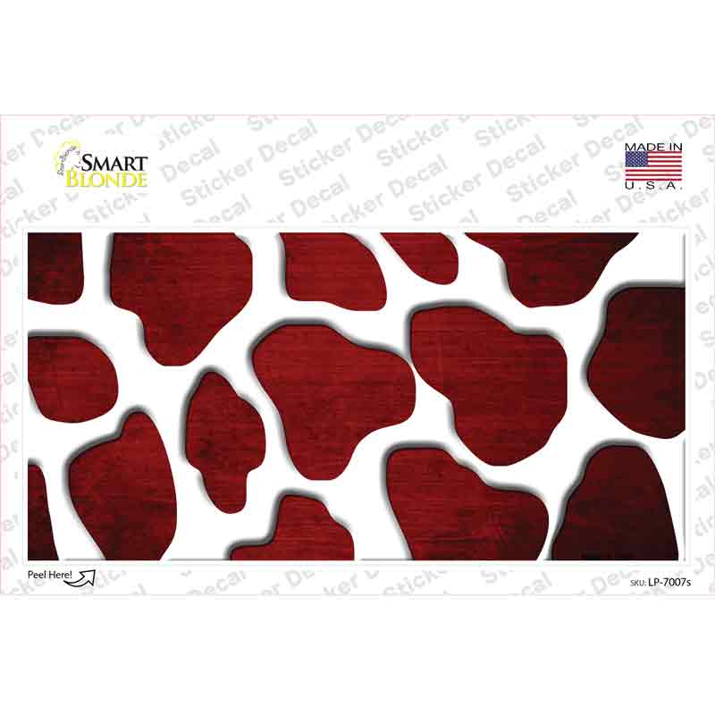 Red White Giraffe Oil Rubbed Novelty Sticker Decal