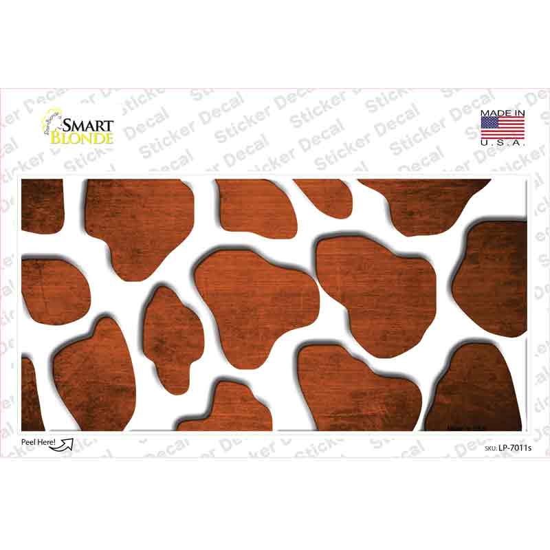 Orange White Giraffe Oil Rubbed Novelty Sticker Decal