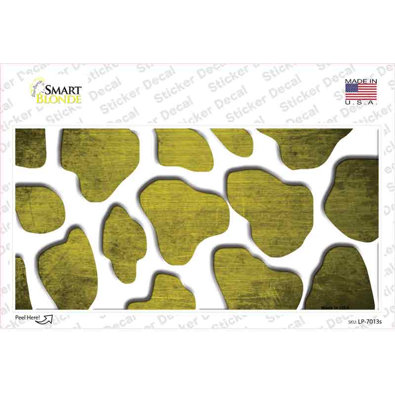 Yellow White Giraffe Oil Rubbed Novelty Sticker Decal
