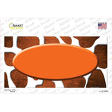 Orange White Oval Giraffe Oil Rubbed Novelty Sticker Decal
