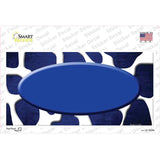 Blue White Oval Giraffe Oil Rubbed Novelty Sticker Decal