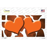 Orange White Hearts Giraffe Oil Rubbed Novelty Sticker Decal