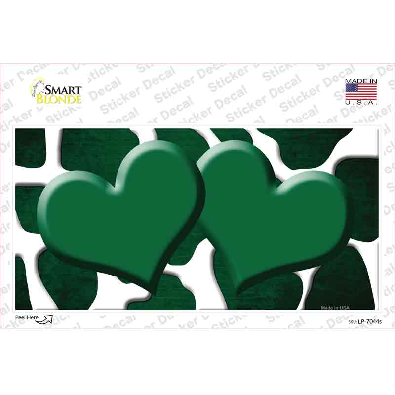 Green White Hearts Giraffe Oil Rubbed Novelty Sticker Decal