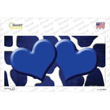 Blue White Hearts Giraffe Oil Rubbed Novelty Sticker Decal