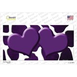 Purple White Hearts Giraffe Oil Rubbed Novelty Sticker Decal
