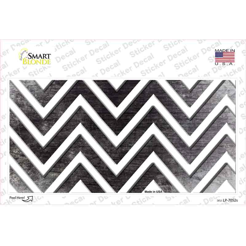 Black White Chevron Oil Rubbed Novelty Sticker Decal