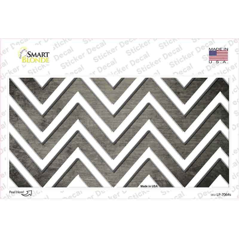 Tan White Chevron Oil Rubbed Novelty Sticker Decal