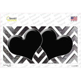 Black White Hearts Chevron Oil Rubbed Novelty Sticker Decal