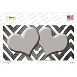 Gray White Hearts Chevron Oil Rubbed Novelty Sticker Decal