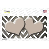 Tan White Hearts Chevron Oil Rubbed Novelty Sticker Decal