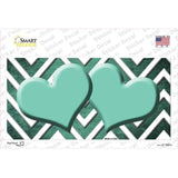 Mint White Hearts Chevron Oil Rubbed Novelty Sticker Decal