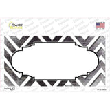 Black White Chevron Scallop Oil Rubbed Novelty Sticker Decal