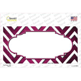 Pink White Chevron Scallop Oil Rubbed Novelty Sticker Decal