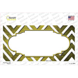 Yellow White Chevron Scallop Oil Rubbed Novelty Sticker Decal