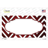 Red White Chevron Scallop Oil Rubbed Novelty Sticker Decal