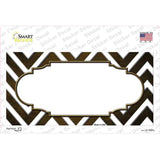 Brown White Chevron Scallop Oil Rubbed Novelty Sticker Decal