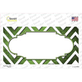 Lime Green White Chevron Scallop Oil Rubbed Novelty Sticker Decal