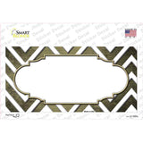 Gold White Chevron Scallop Oil Rubbed Novelty Sticker Decal