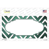 Mint White Chevron Scallop Oil Rubbed Novelty Sticker Decal