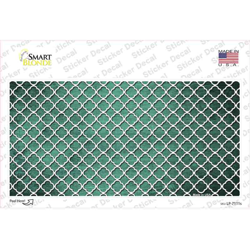 Mint White Quatrefoil Oil Rubbed Novelty Sticker Decal