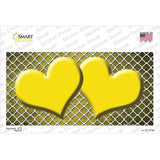 Yellow White Quatrefoil Hearts Oil Rubbed Novelty Sticker Decal