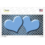 Light Blue White Quatrefoil Hearts Oil Rubbed Novelty Sticker Decal