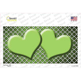 Lime Green White Quatrefoil Hearts Oil Rubbed Novelty Sticker Decal