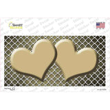 Gold White Quatrefoil Hearts Oil Rubbed Novelty Sticker Decal