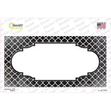 Black White Quatrefoil Scallop Oil Rubbed Novelty Sticker Decal