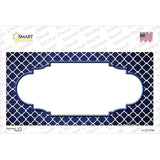 Blue White Quatrefoil Scallop Oil Rubbed Novelty Sticker Decal