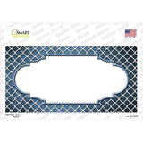 Light Blue White Quatrefoil Scallop Oil Rubbed Novelty Sticker Decal