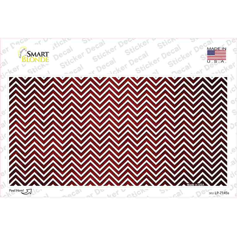Red White Small Chevron Oil Rubbed Novelty Sticker Decal