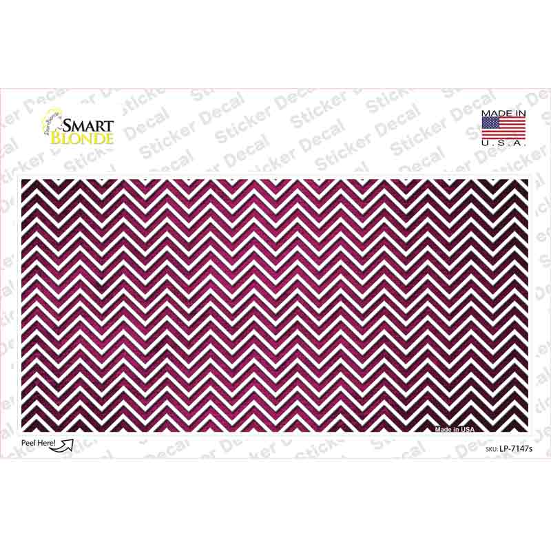 Pink White Small Chevron Oil Rubbed Novelty Sticker Decal