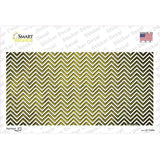 Yellow White Small Chevron Oil Rubbed Novelty Sticker Decal