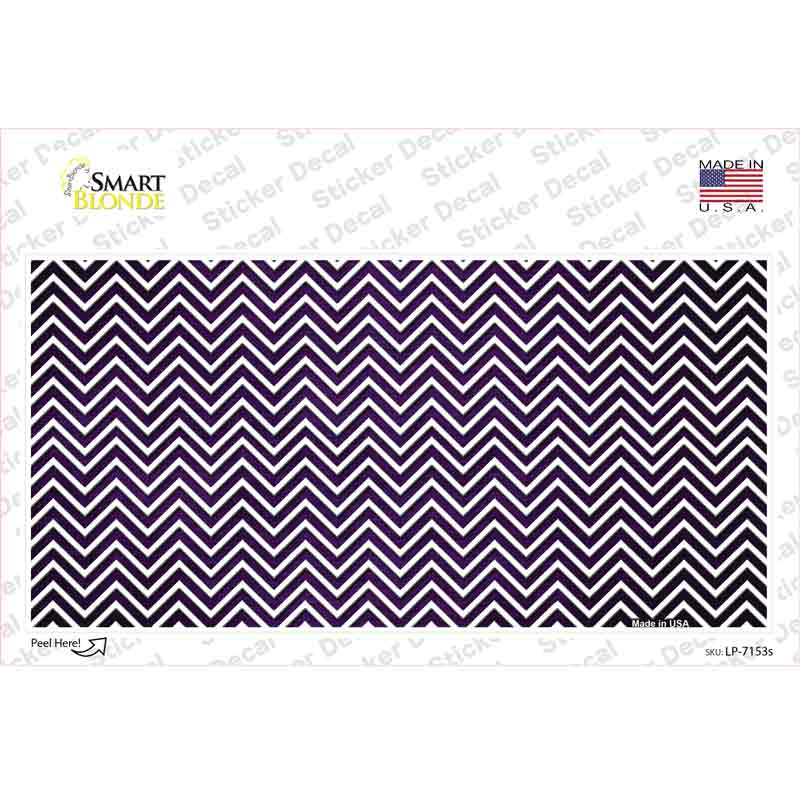 Purple White Small Chevron Oil Rubbed Novelty Sticker Decal