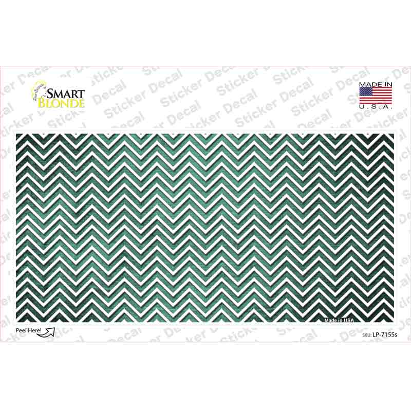 Mint White Small Chevron Oil Rubbed Novelty Sticker Decal