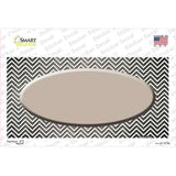 Tan White Small Chevron Oval Oil Rubbed Novelty Sticker Decal