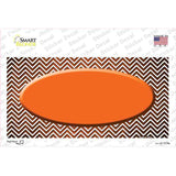 Orange White Small Chevron Oval Oil Rubbed Novelty Sticker Decal